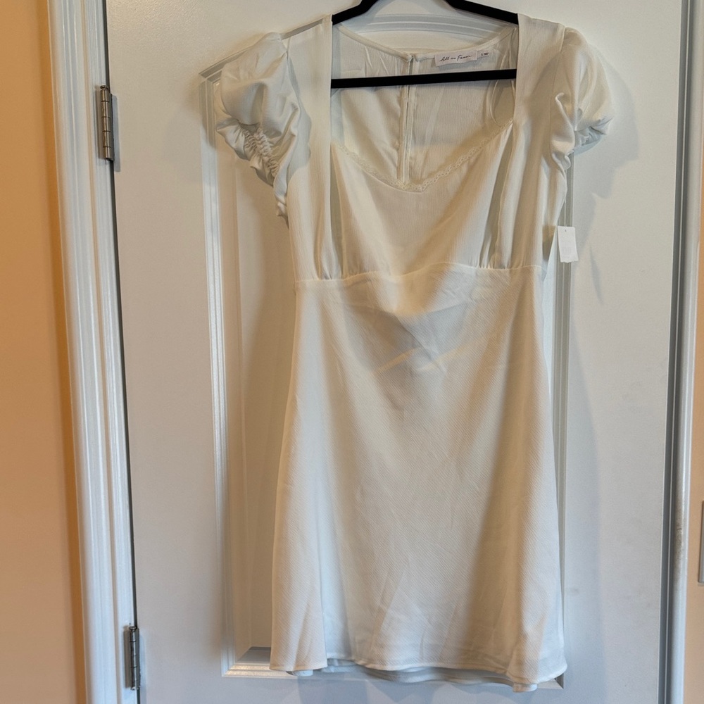 All in Favor Cream Puff Sleeve Dress